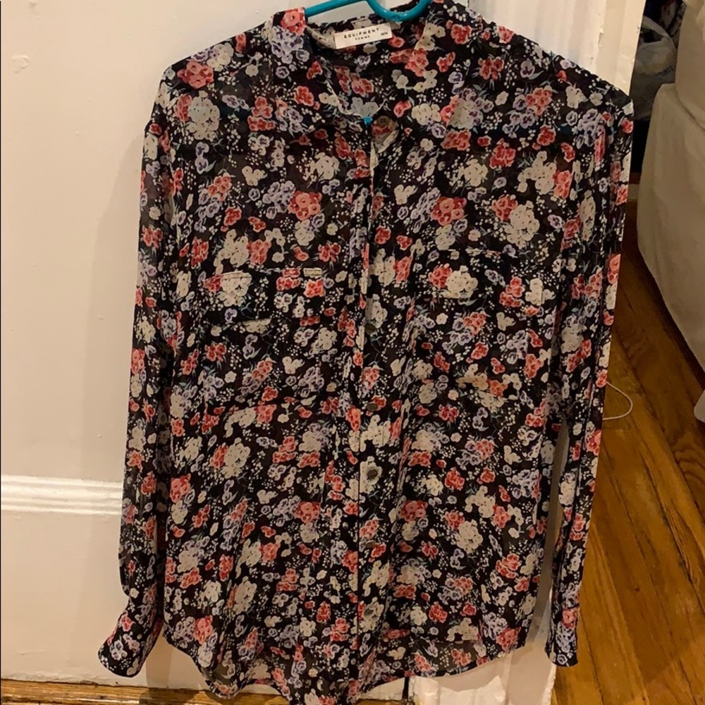 COPY - Equipment silk floral blouse